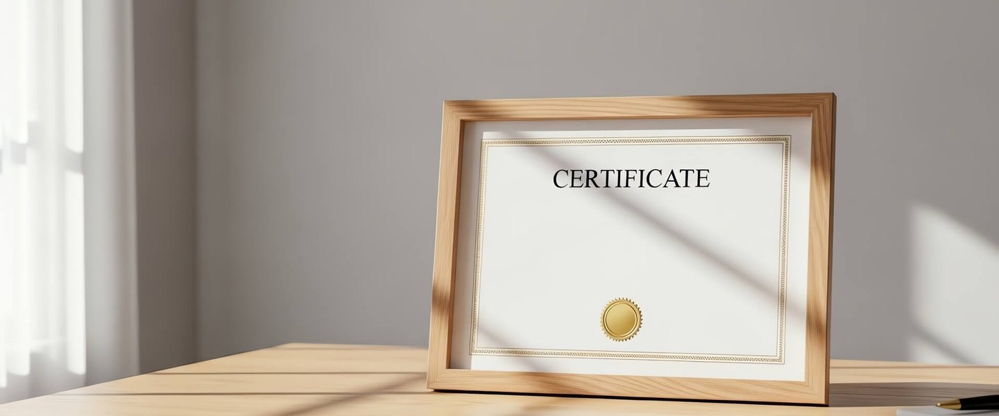 Framed professional certificate representing Paul Gaston's credentials